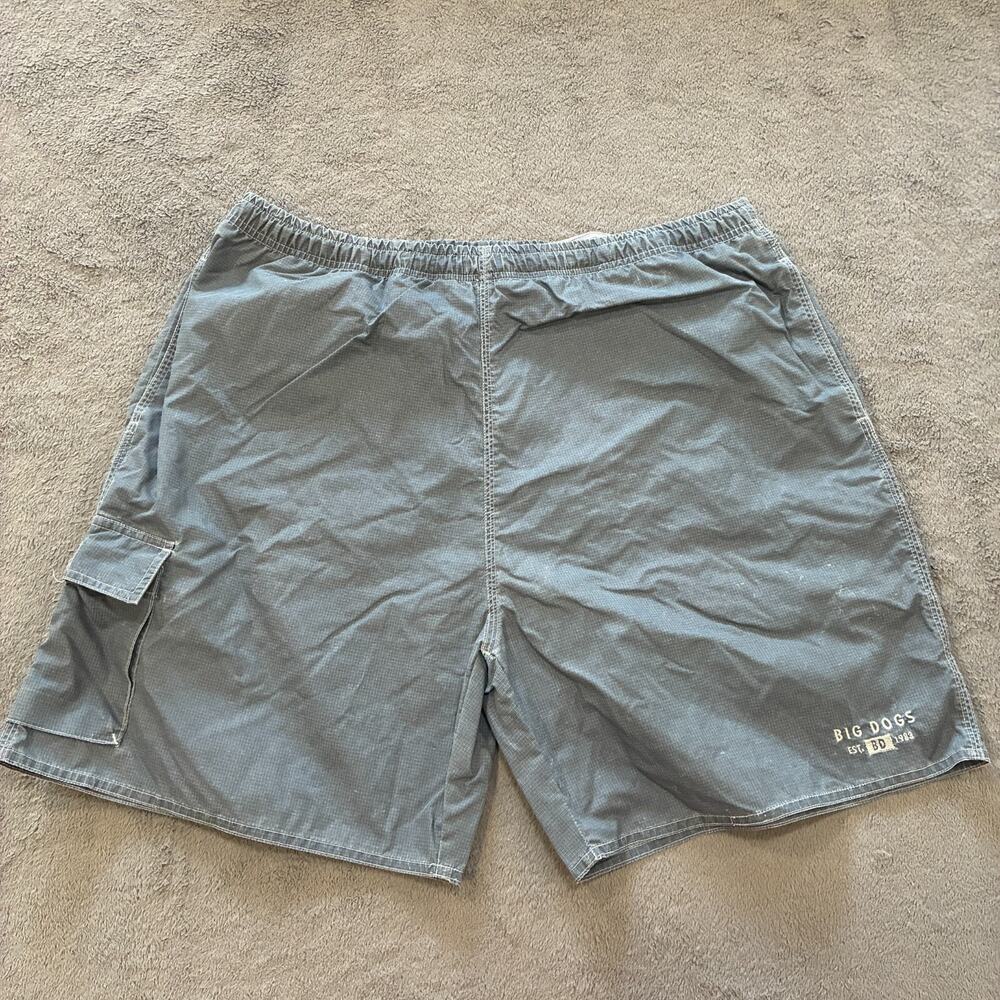 Big Dogs Gray Elastic Waist Drawstring Outdoors Casual Cargo Shorts Men Size XL
